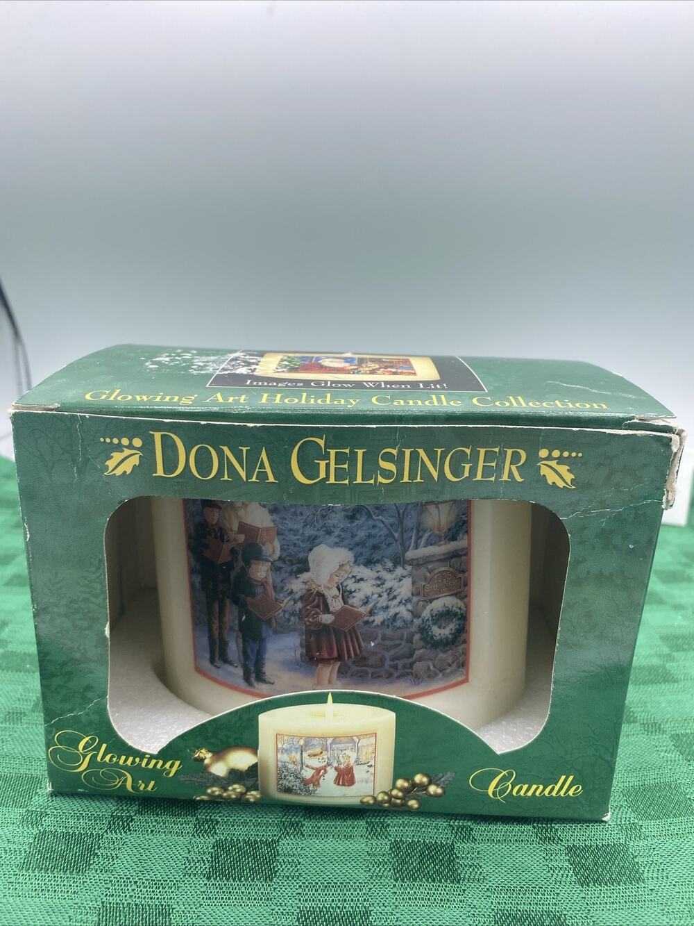 New Dona Gelsinger Glowing Art Christmas Candle Children Caroling